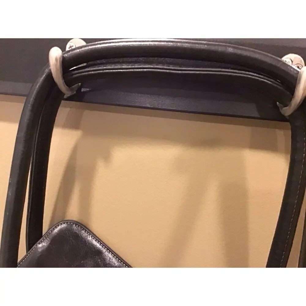 Buxton Black Vegan Leather Expandable Laptop Work/School Briefcase Bag #121105